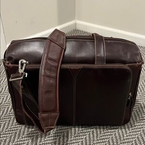 JOHNSTON & MURPHY vintage leather litigation briefcase